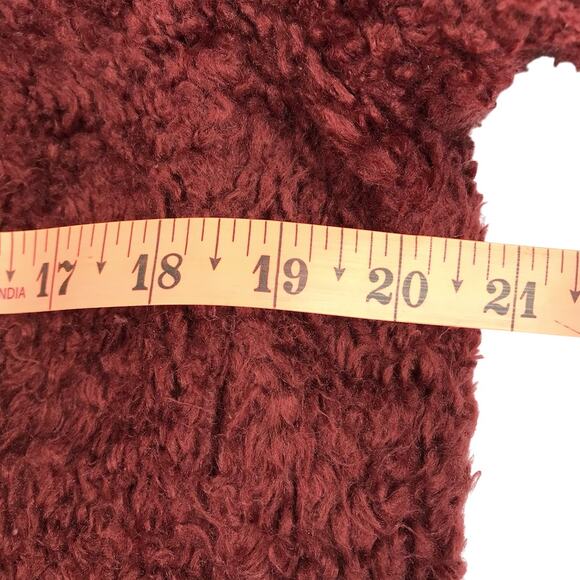 PENDLETON Fuzzy Sherpa Full Zip Jacket Women M Burgundy Cozy Everyday Travel EUC - Picture 11 of 13